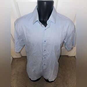 Men’s used American Crew classic fit button down shirt blue size M medium